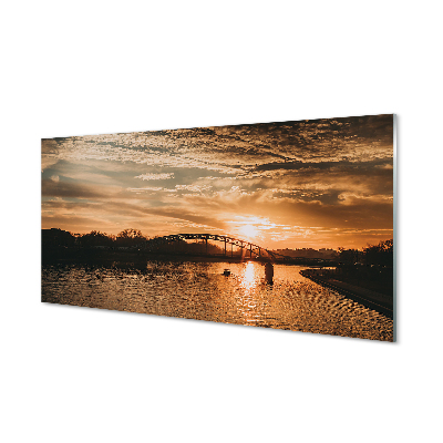 Obraz na akrylátovom skle Krakow river bridge sunset