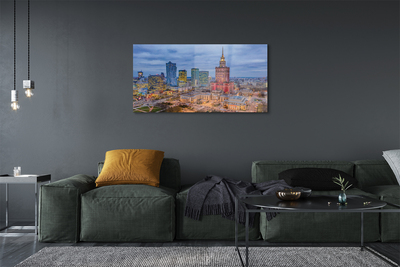 Obraz na akrylátovom skle Warsaw panorama západu slnka