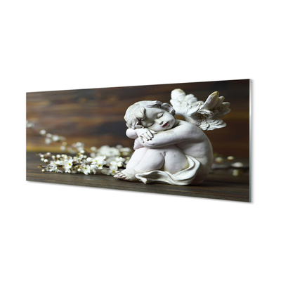 Obraz na akrylátovom skle Spiace anjel kvety