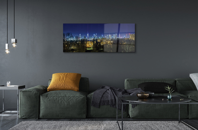 Obraz na akrylátovom skle Nočná panoráma varšavy