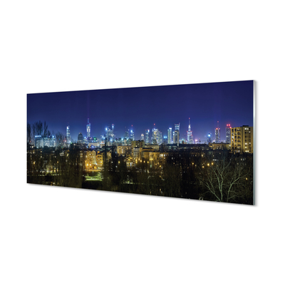 Obraz na akrylátovom skle Nočná panoráma varšavy