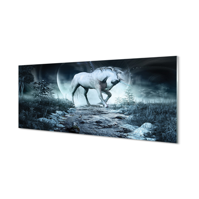 Obraz na akrylátovom skle Forest unicorn moon