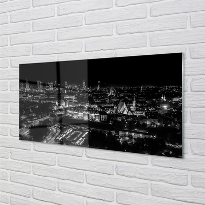 Obraz na akrylátovom skle Nočná panoráma varšavy mrakodrapov