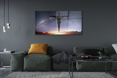 Obraz na akrylátovom skle Ježiš ukrižovaný neba