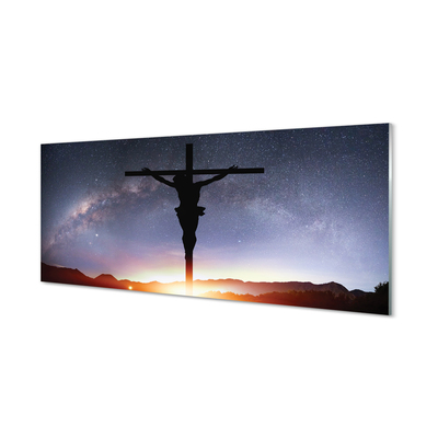 Obraz na akrylátovom skle Ježiš ukrižovaný neba