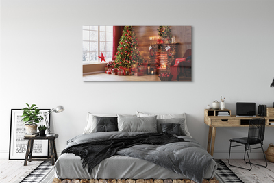 Obraz plexi Ozdoby na vianočný stromček darčeky ohnisko