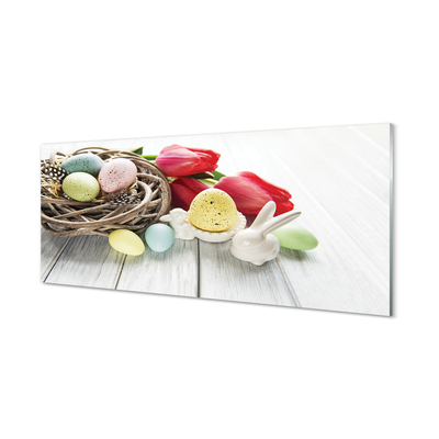 Obraz na akrylátovom skle Vajcia tulipány