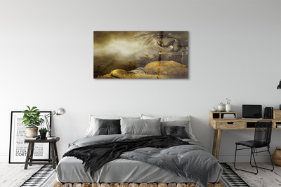Obraz plexi Dragon horské mraky zlato