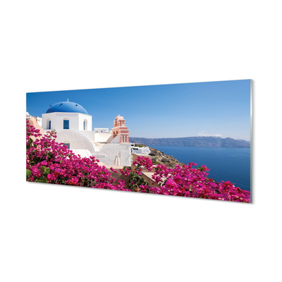Obraz na akrylátovom skle Grécko kvety morské stavby