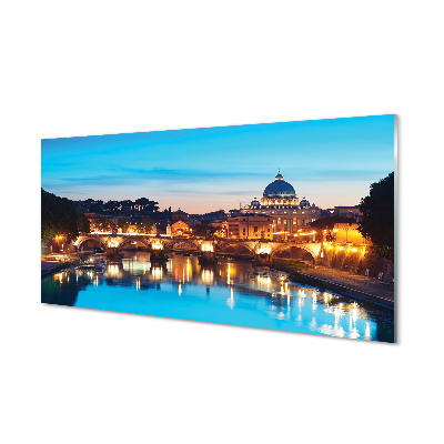 Obraz na akrylátovom skle Rím západu slnka riečne mosty