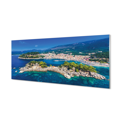 Obraz na akrylátovom skle Grécko panorama more mesto