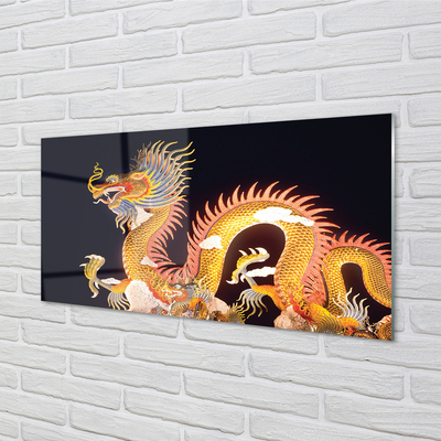 Obraz plexi Golden japanese dragon