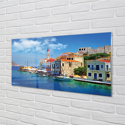 Obraz na akrylátovom skle Grécko morská pobrežie hory