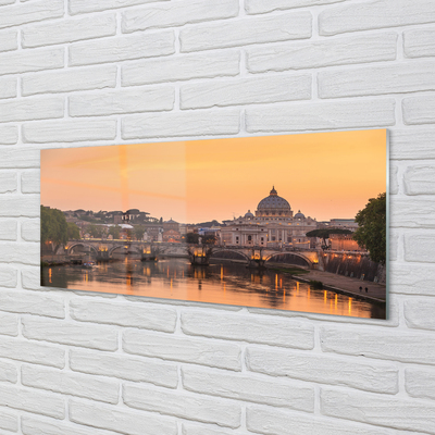 Obraz na akrylátovom skle Rieka rím sunset mosty budovy