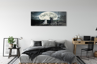 Obraz na akrylátovom skle Wolves mesiac lesné