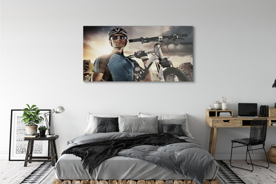 Obraz plexi Cyklista na bicykli mraky