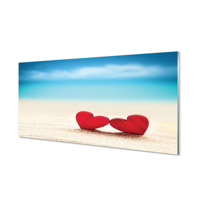 Obraz plexi Srdce červené piesočné more