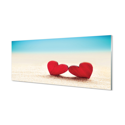 Obraz plexi Srdce červené piesočné more