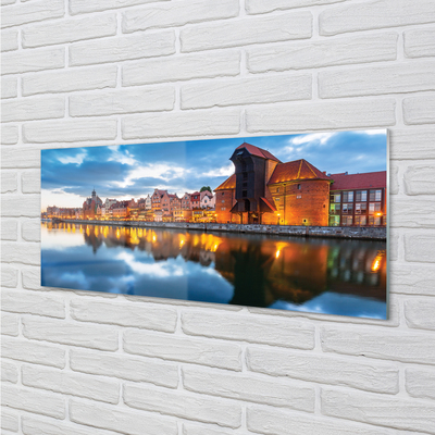 Obraz na akrylátovom skle Gdańsk riečne budovy