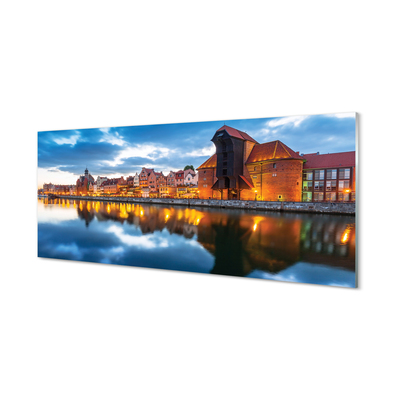 Obraz na akrylátovom skle Gdańsk riečne budovy