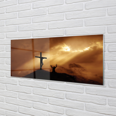 Obraz plexi Jesus cross light