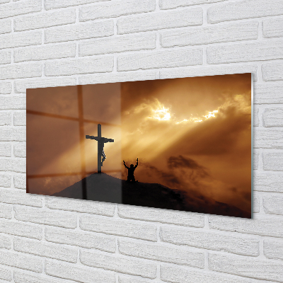 Obraz plexi Jesus cross light