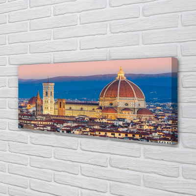 Obraz na plátne Taliansko katedrála panoráma v noci