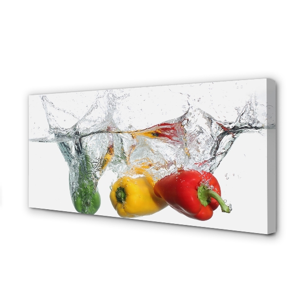 Obraz canvas Farebné papriky vo vode