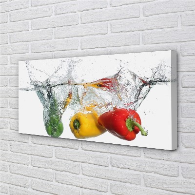 Obraz canvas Farebné papriky vo vode