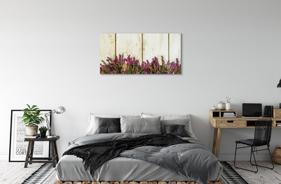 Obraz canvas Fialové kvety dosky