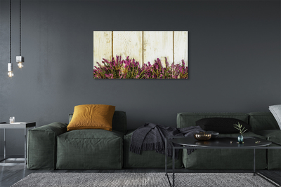 Obraz canvas Fialové kvety dosky
