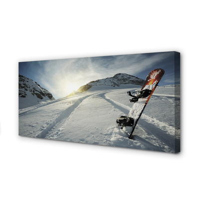 Obraz canvas Doska v snehu horách