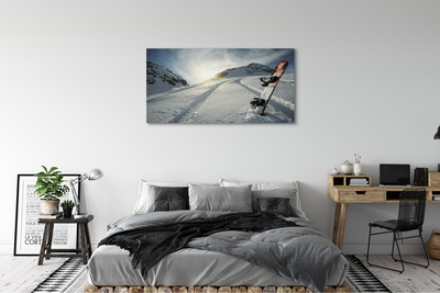 Obraz canvas Doska v snehu horách