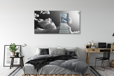 Obraz na plátne Schody mraky dvere