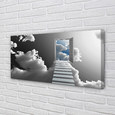 Obraz na plátne Schody mraky dvere