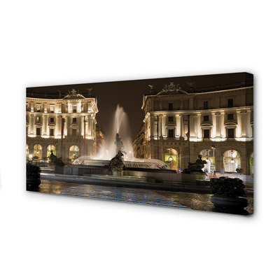 Obraz na plátne Rome Fountain Square v noci