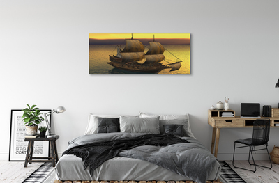 Obraz canvas Yellow sky ship sea