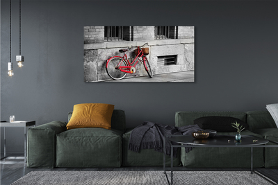 Obraz canvas Červené koleso s košíkom