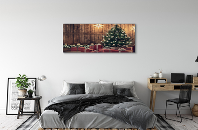 Obraz na plátne Darčeky Vianočný strom dekorácie dosky
