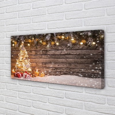 Obraz na plátne Vianočný strom dekorácie sneh
