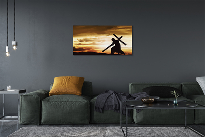 Obraz na plátne Jesus cross západ slnka