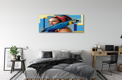 Obraz na plátne Papagáj na ramene
