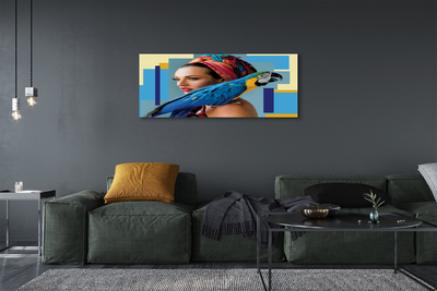 Obraz na plátne Papagáj na ramene