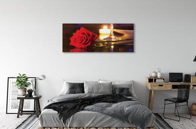 Obraz canvas Rose sviečka sklo