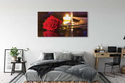 Obraz canvas Rose sviečka sklo