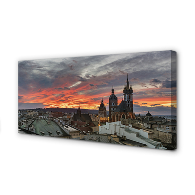 Obraz na plátne Krakow Sunset panorama