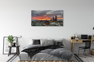 Obraz na plátne Krakow Sunset panorama