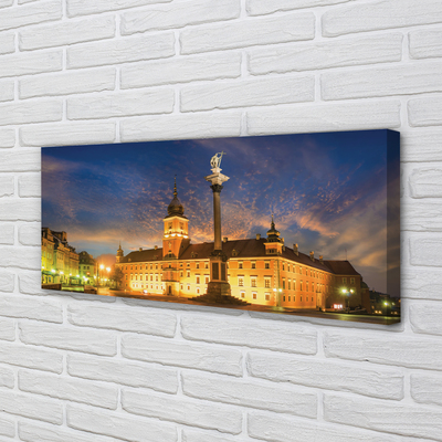 Obraz na plátne Warsaw Old Town sunset