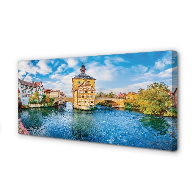 Obraz na plátne Nemecko staré mesto riečny mosty