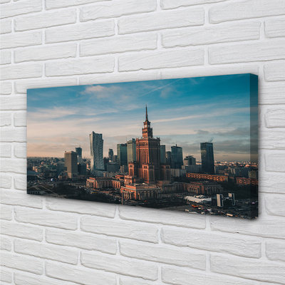 Obraz na plátne Varšava panorama mrakodrapov svitania